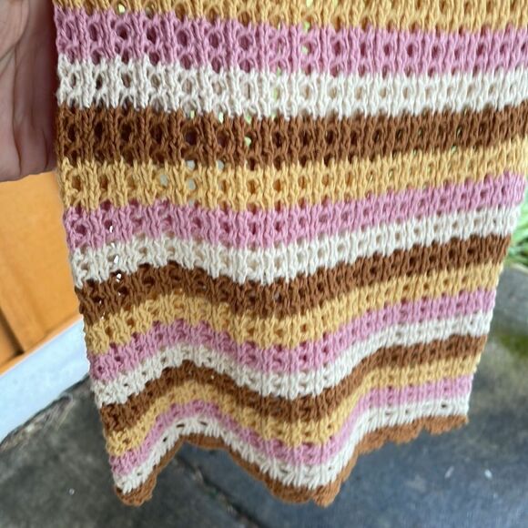 NWT L* Space Turn the tide brown and pink and white and yellow knitted pants - Picture 4 of 13